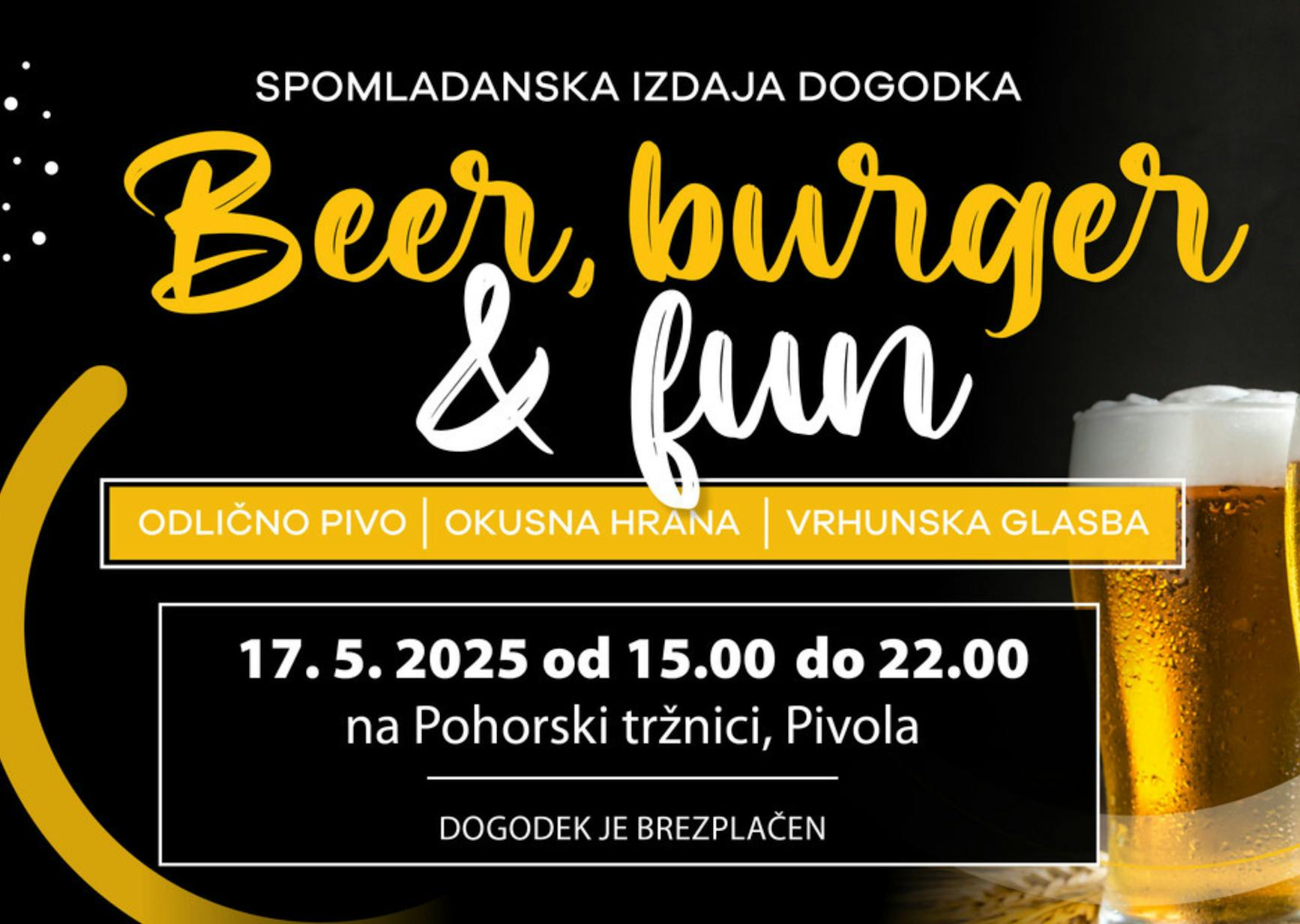 Pomlad na Pohorski tržnici: Beer, Burger & Fun